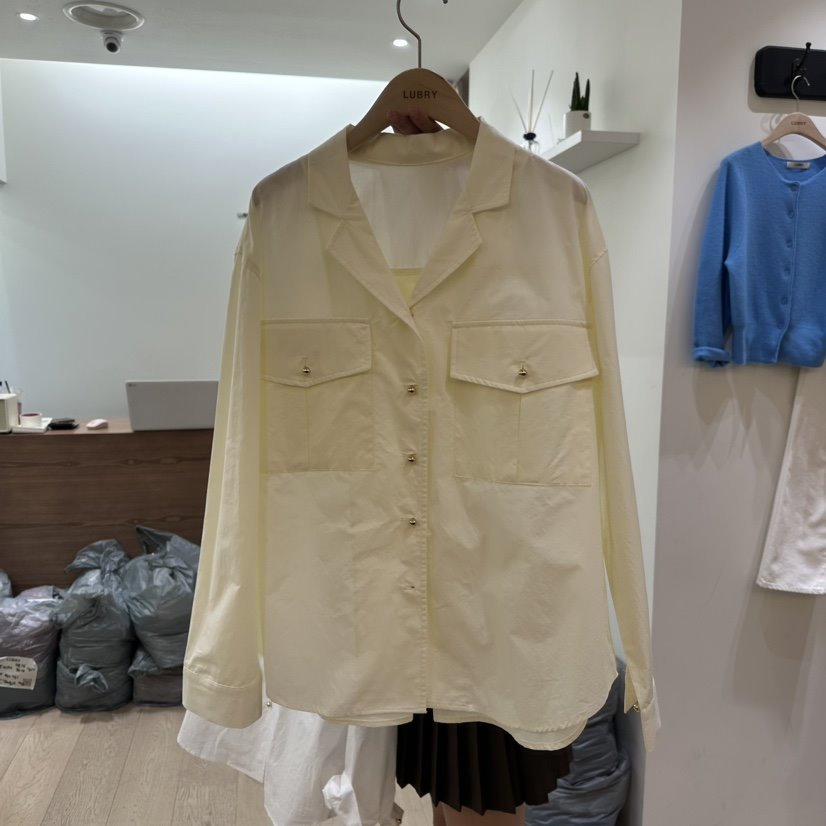 LUBRY韓國直郵東大門實拍女裝新品職業真品推薦24秋冬襯衫蕾絲衫NOPROBLEM襯衫/蕾絲衫