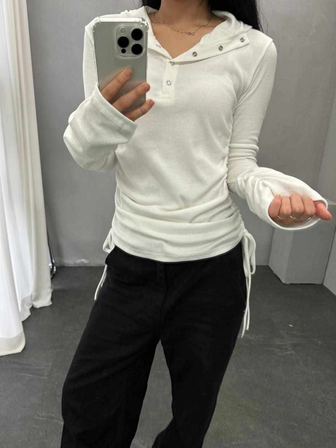 UNA-T直郵韓國代購女裝新品推薦人氣24秋冬時尚熱賣長袖T恤UNA-T長袖T恤