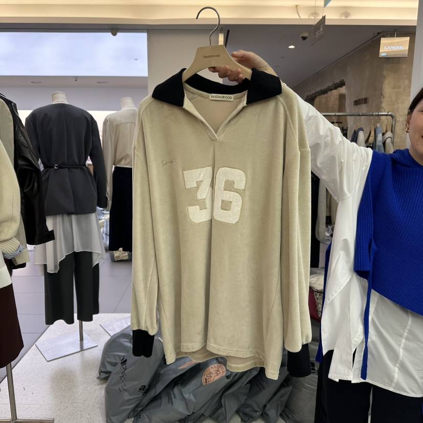 SANDALWOOD韓國直郵東大門代購女裝新款人氣推薦職業長袖T恤AMOUR長袖T恤
