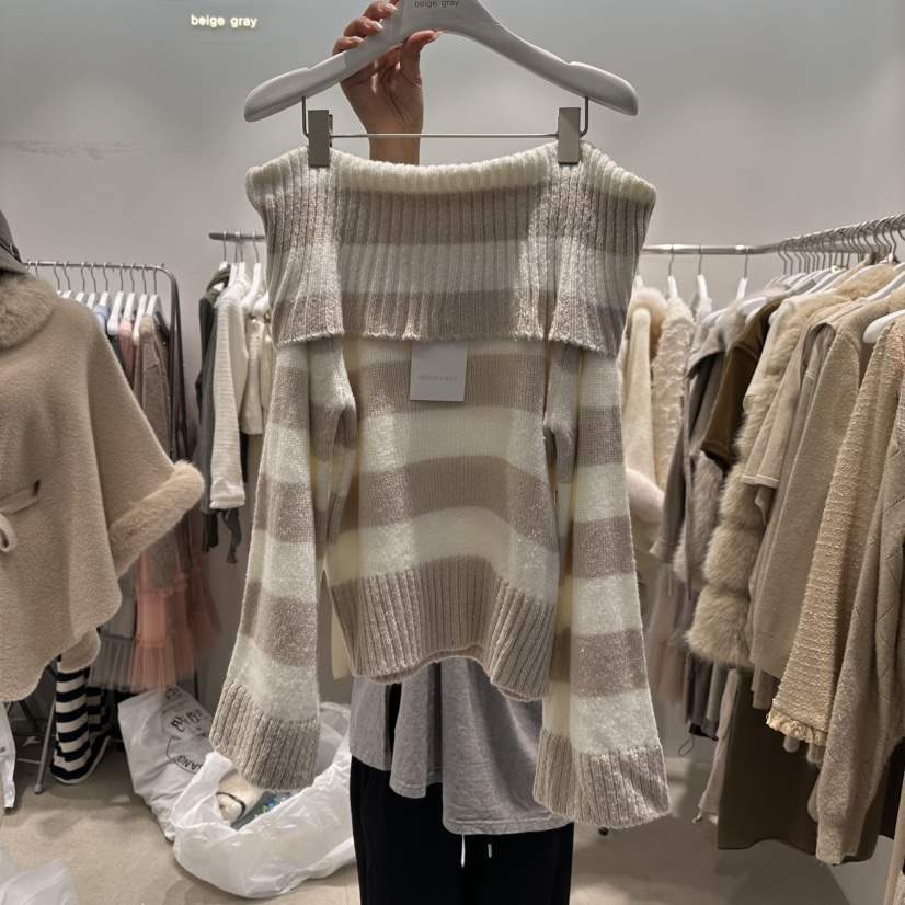 BEIGE GRAY韓國直郵東大門實拍女裝新款24秋冬熱賣針織衫BEIGE GRAY針織衫