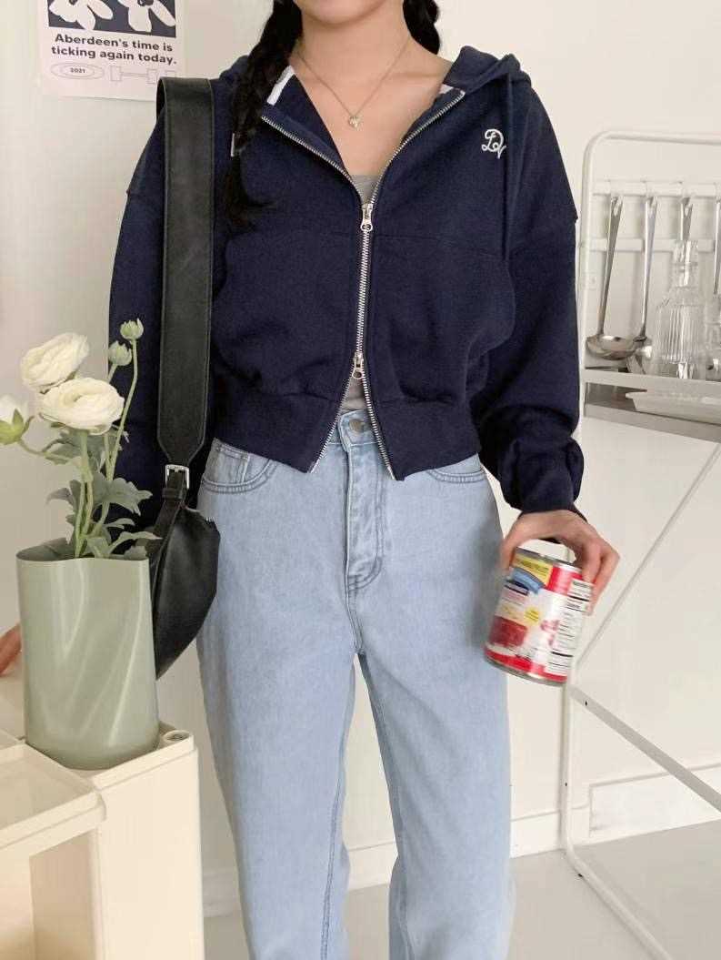 DIVA韓國直郵女裝新品休閑職業人氣24秋冬真品時尚衛衣拉鏈New York Sei衛衣