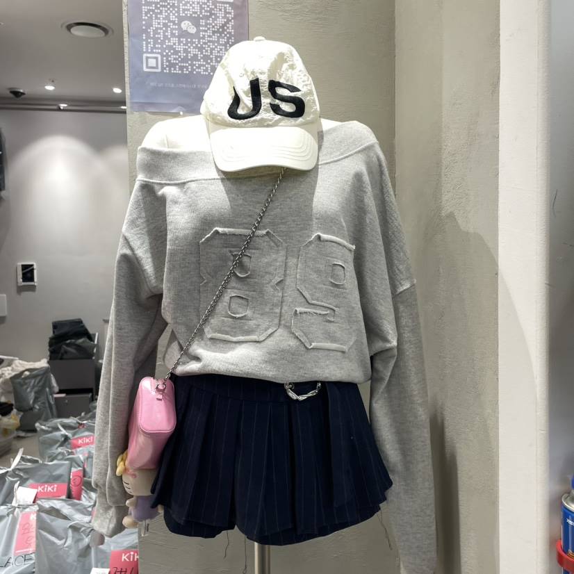 KiKi韓國直郵女裝新品人氣休閑推薦24秋冬真品職業時尚衛衣KIKI衛衣