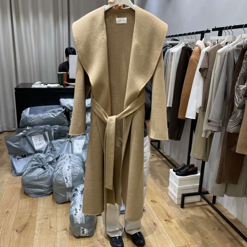 ARVE直郵韓國代購女裝新品休閑時尚推薦24秋冬中長款大衣含腰帶ARVE中長款大衣