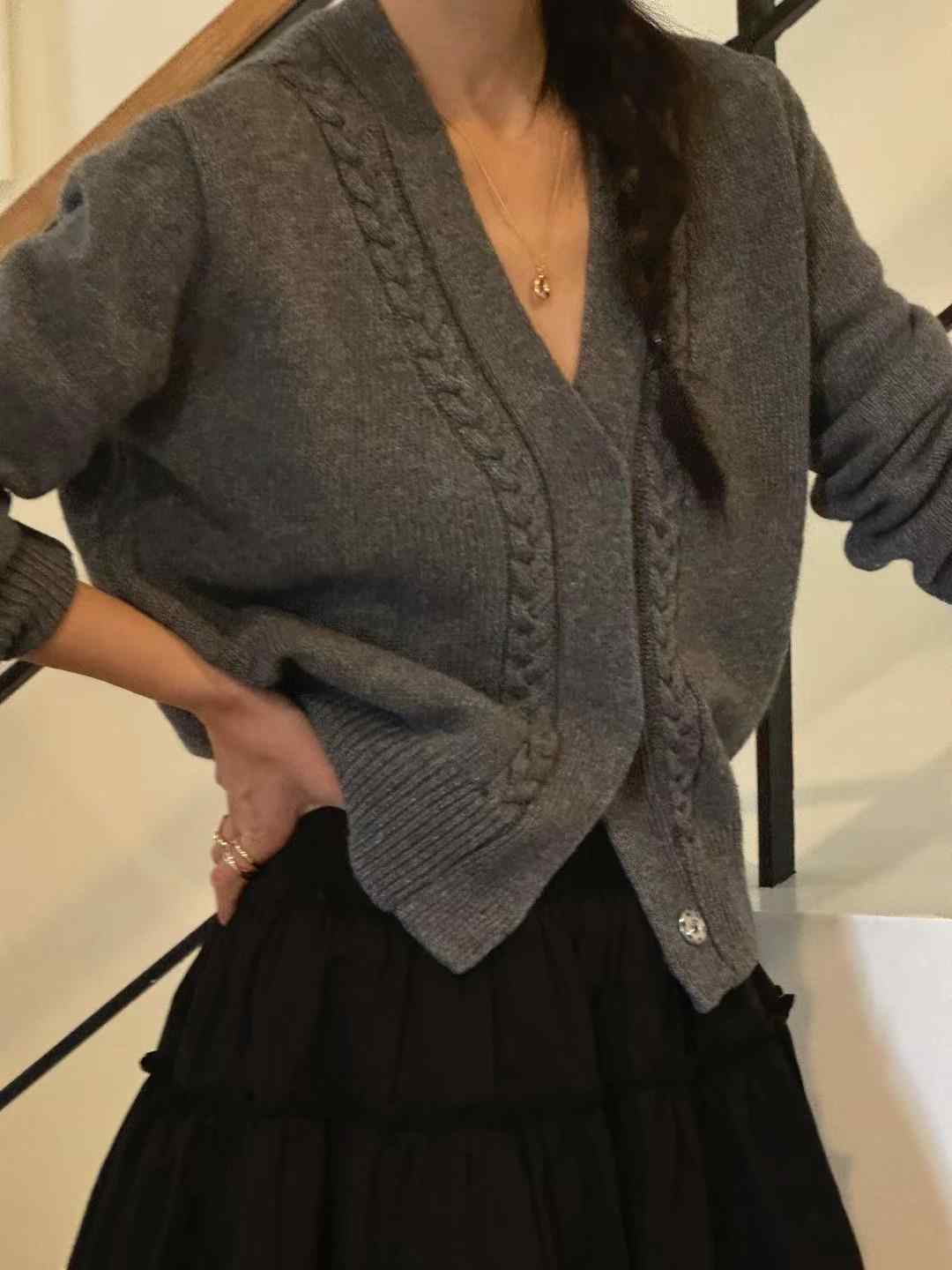 MICO韓國直郵東大門實拍女裝新款熱賣人氣24秋冬休閑針織衫ALL OVER針織衫