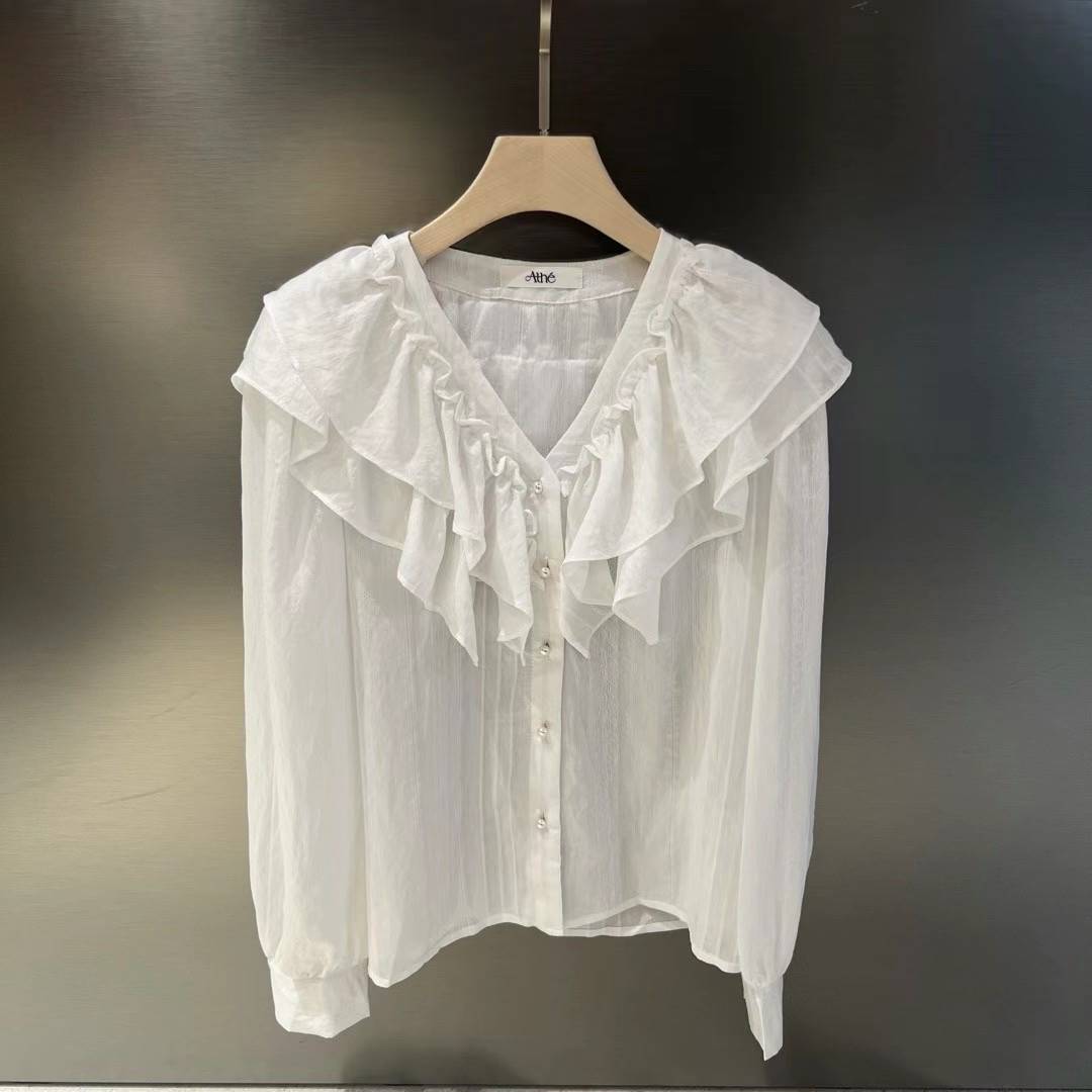 REVE-OT直郵韓國代購女裝新品時尚休閑真品人氣襯衫蕾絲衫Athe襯衫/蕾絲衫