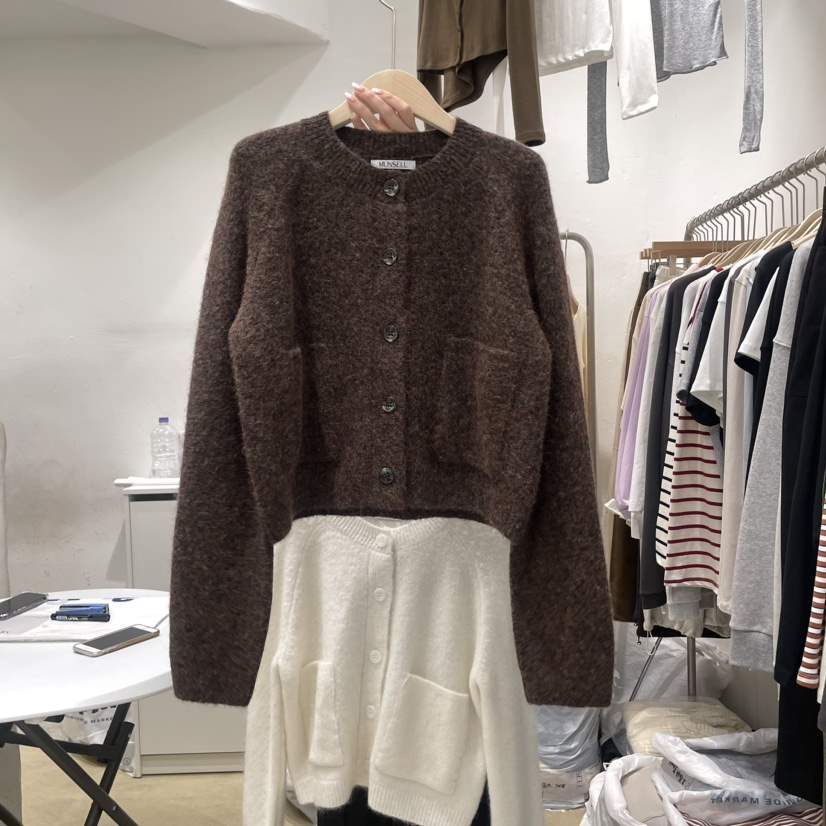 MUNSELL韓國直郵東大門代購女裝新品24秋冬職業毛衣馬海毛MUNSELL毛衣