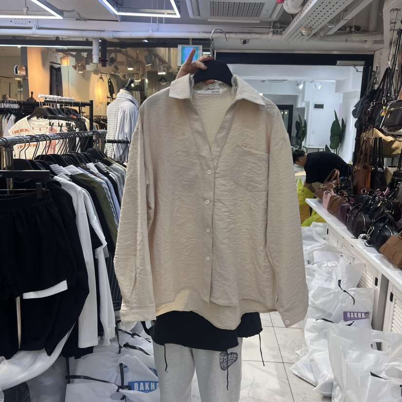 BAKHA韓國直郵東大門實拍女裝新品休閑真品人氣24秋冬襯衫蕾絲衫BAKHA襯衫/蕾絲衫