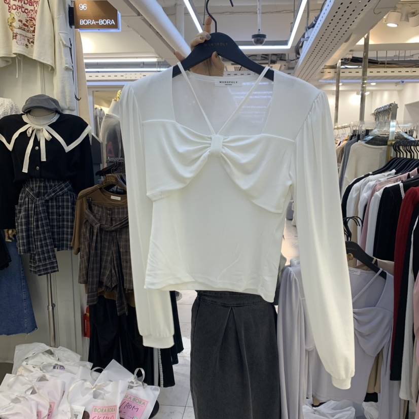 MONO_POLY直郵韓國代購女裝新款真品時尚職業休閑推薦長袖T恤KC MARKET長袖T恤