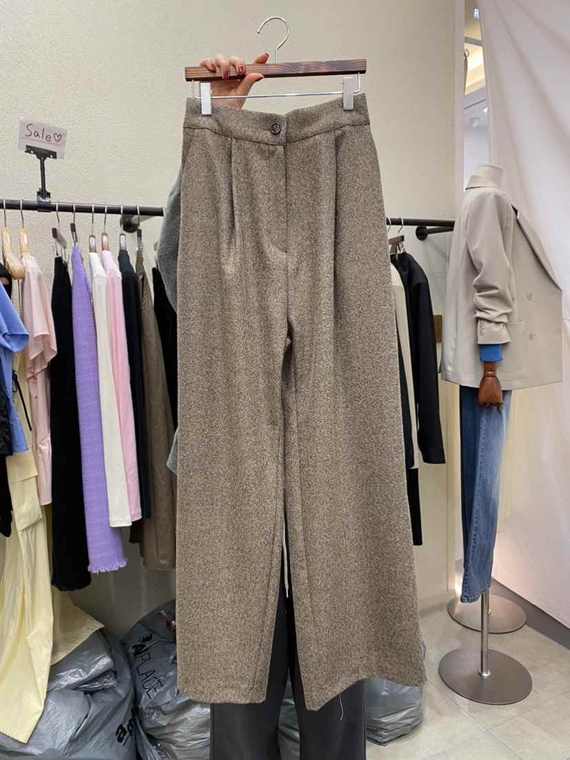 REMOOD韓國直郵東大門實拍女裝新品真品熱賣休閑褲人字形羊毛FRENCH DOOR休閑褲