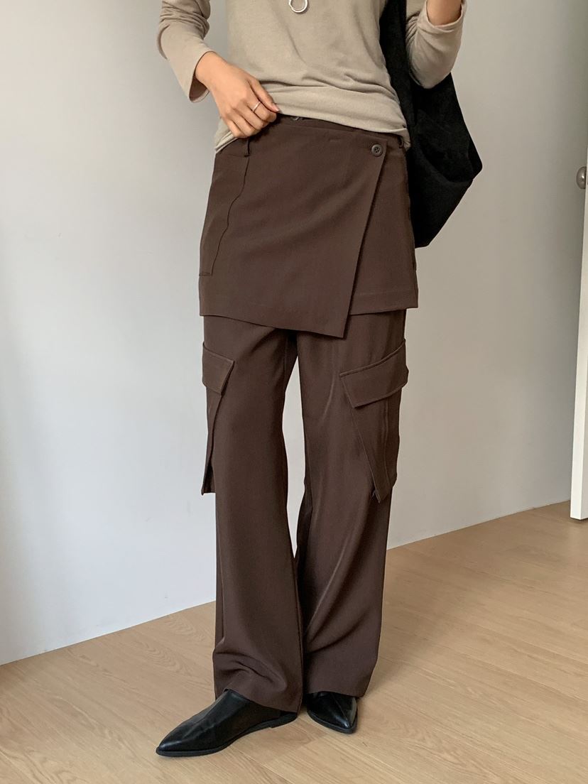 ILLO韓國直郵女裝新品24秋冬休閑時尚職業熱賣裙褲可拆卸MILLIMETER裙褲
