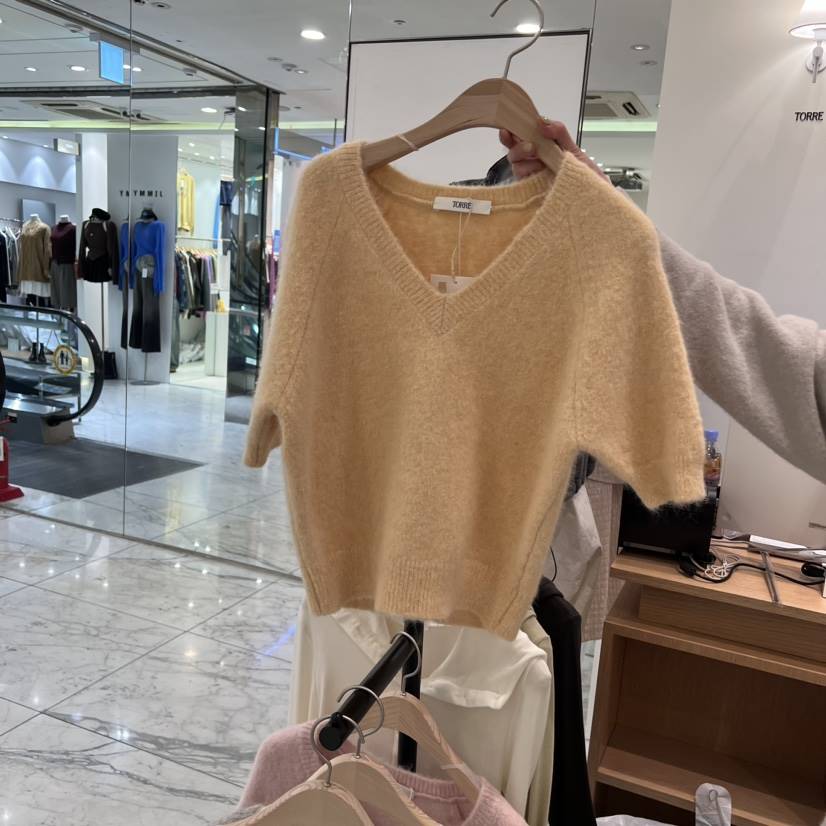TORRE韓國直郵女裝新品24秋冬推薦時尚職業真品針織衫羊駝毛TORRE針織衫