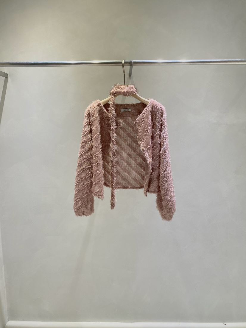 TOO HOT韓國直郵東大門代購女裝新品24秋冬針織衫含脖帶開衫TOO HOT針織衫
