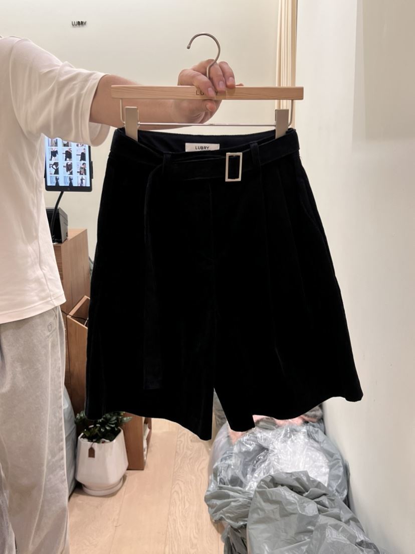 LUBRY直郵韓國代購女裝新品熱賣職業24秋冬休閑短褲含腰帶NOPROBLEM短褲