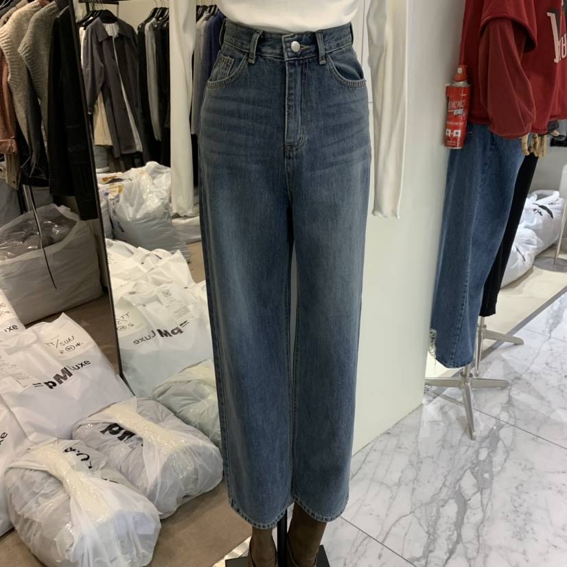 RE STOCK韓國直郵東大門代購女裝新品熱賣真品休閑人氣牛仔褲RE STOCK牛仔褲