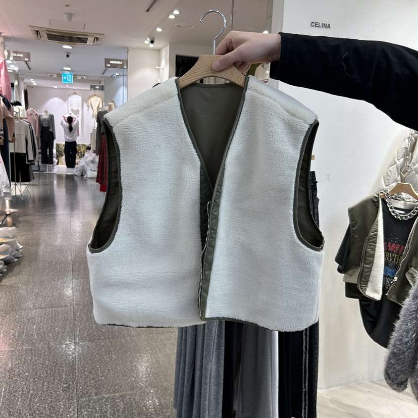 CELI-533-NA韓國直郵女裝新品推薦馬甲兩面穿短款雙面CELI_NA馬甲