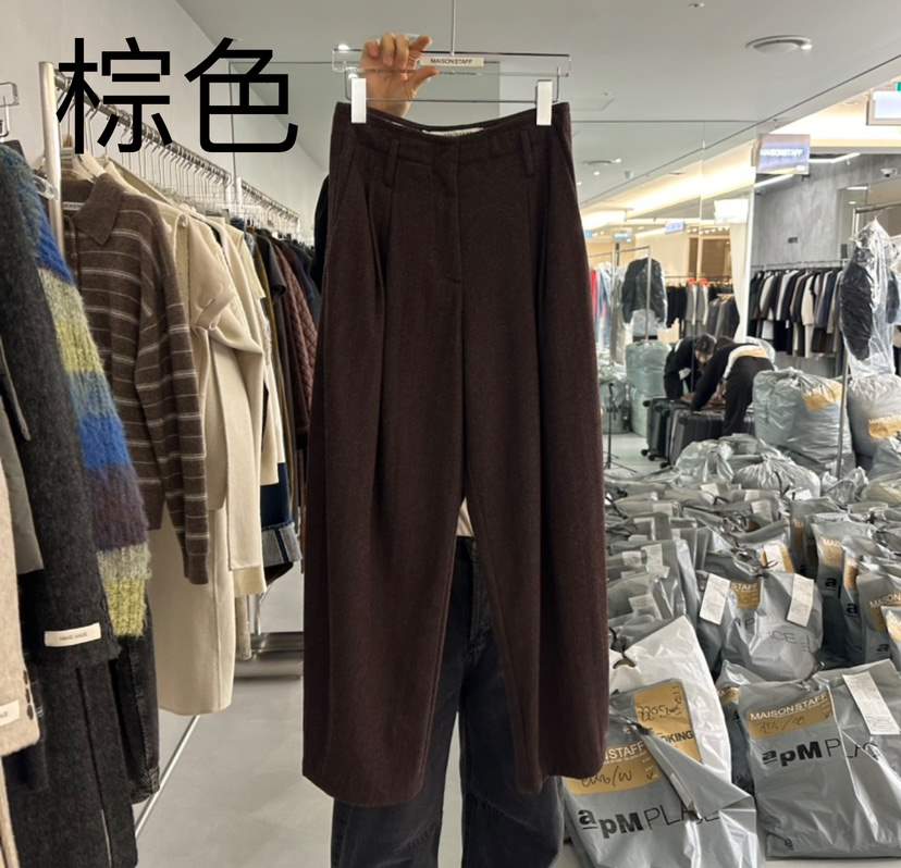MAISONSTAFF/LE SMOKING韓國直郵東大門實拍女裝新品24秋冬休閑褲MAISONSTAFF/DOUBLE STANDARD休閑褲