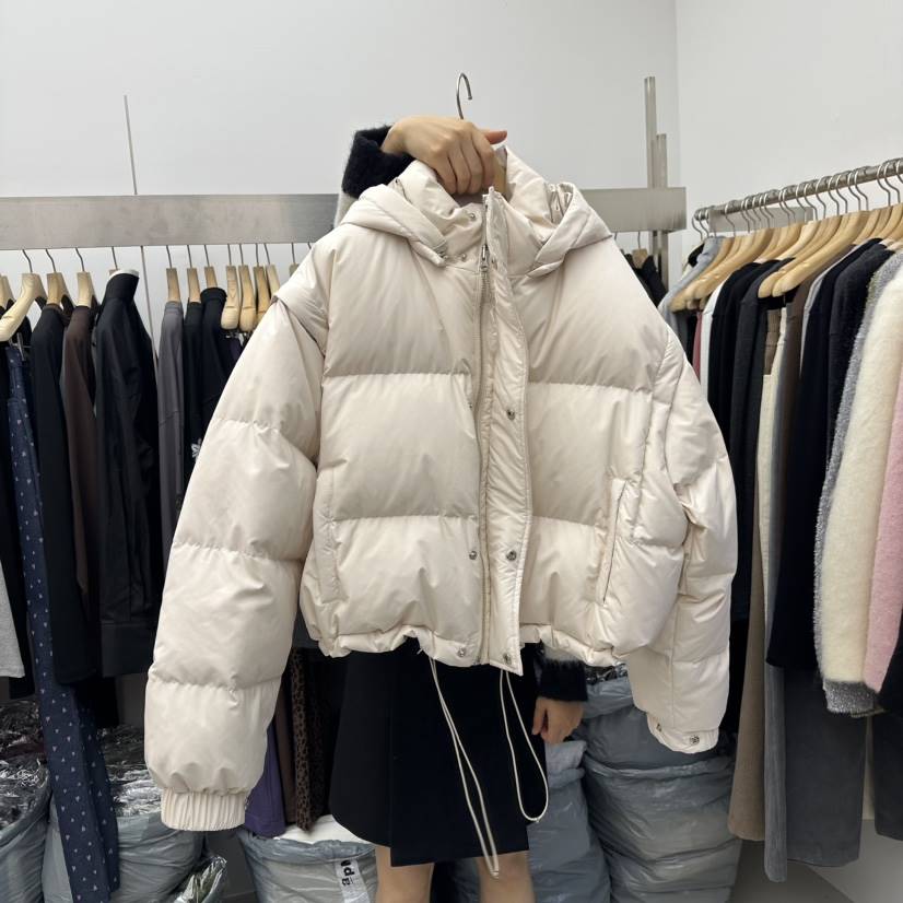 Special韓國直郵東大門實拍女裝新品職業短款羽絨服可拆卸兩面穿雙面鴨絨SPECIAL短款羽絨服
