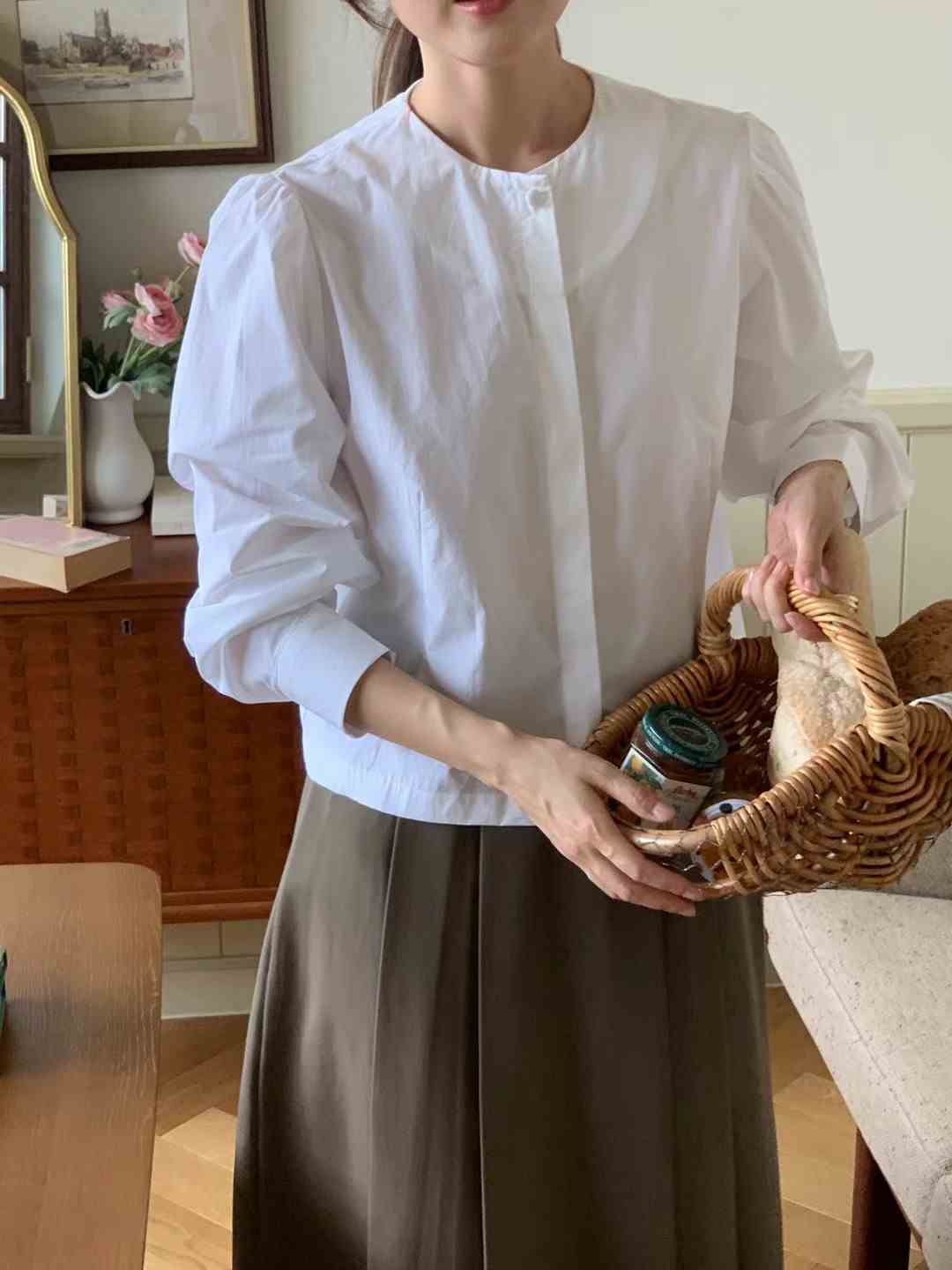 WEATHER韓國直郵女裝新款真品職業人氣時尚24秋冬襯衫蕾絲衫JOURNAL襯衫/蕾絲衫