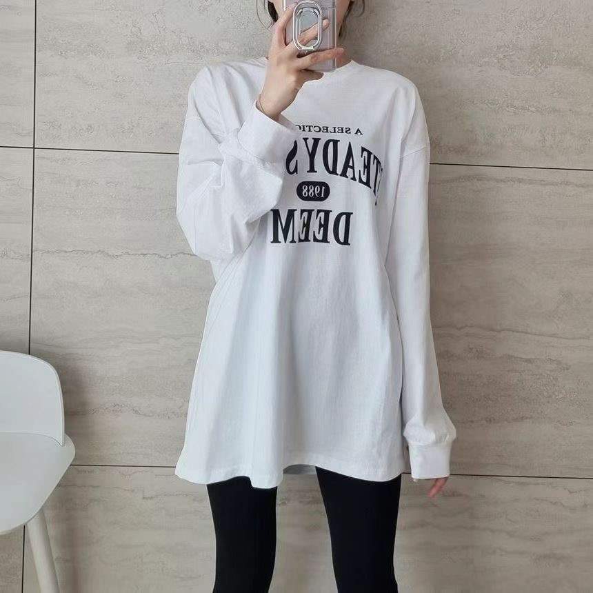 SNS韓國直郵女裝新品推薦人氣休閑職業真品24秋冬長袖T恤SNS長袖T恤