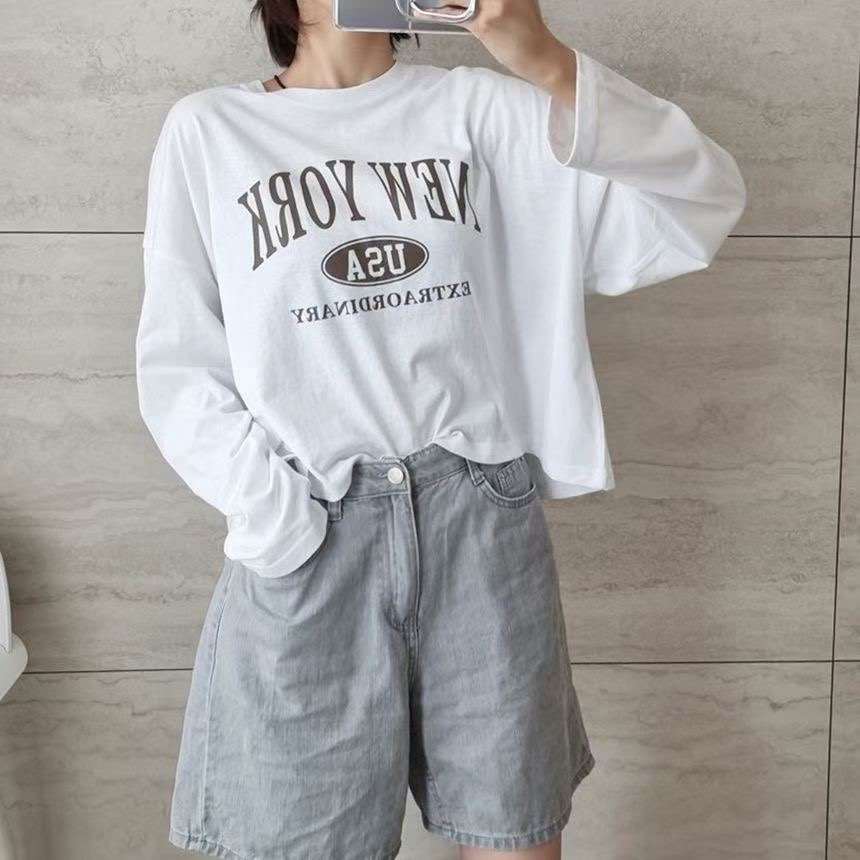 SNS韓國直郵東大門代購女裝新品職業休閑24秋冬人氣長袖T恤SNS長袖T恤