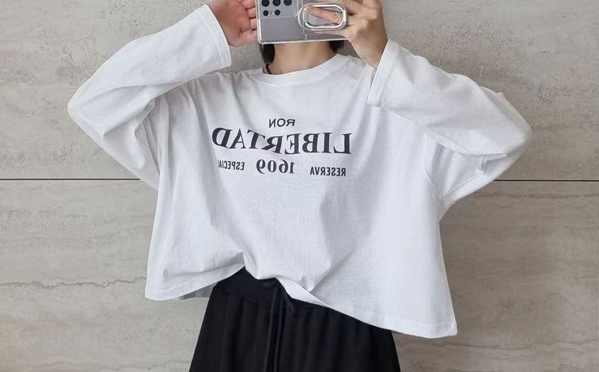 SNS韓國直郵東大門實拍女裝新品熱賣推薦真品24秋冬長袖T恤SNS長袖T恤