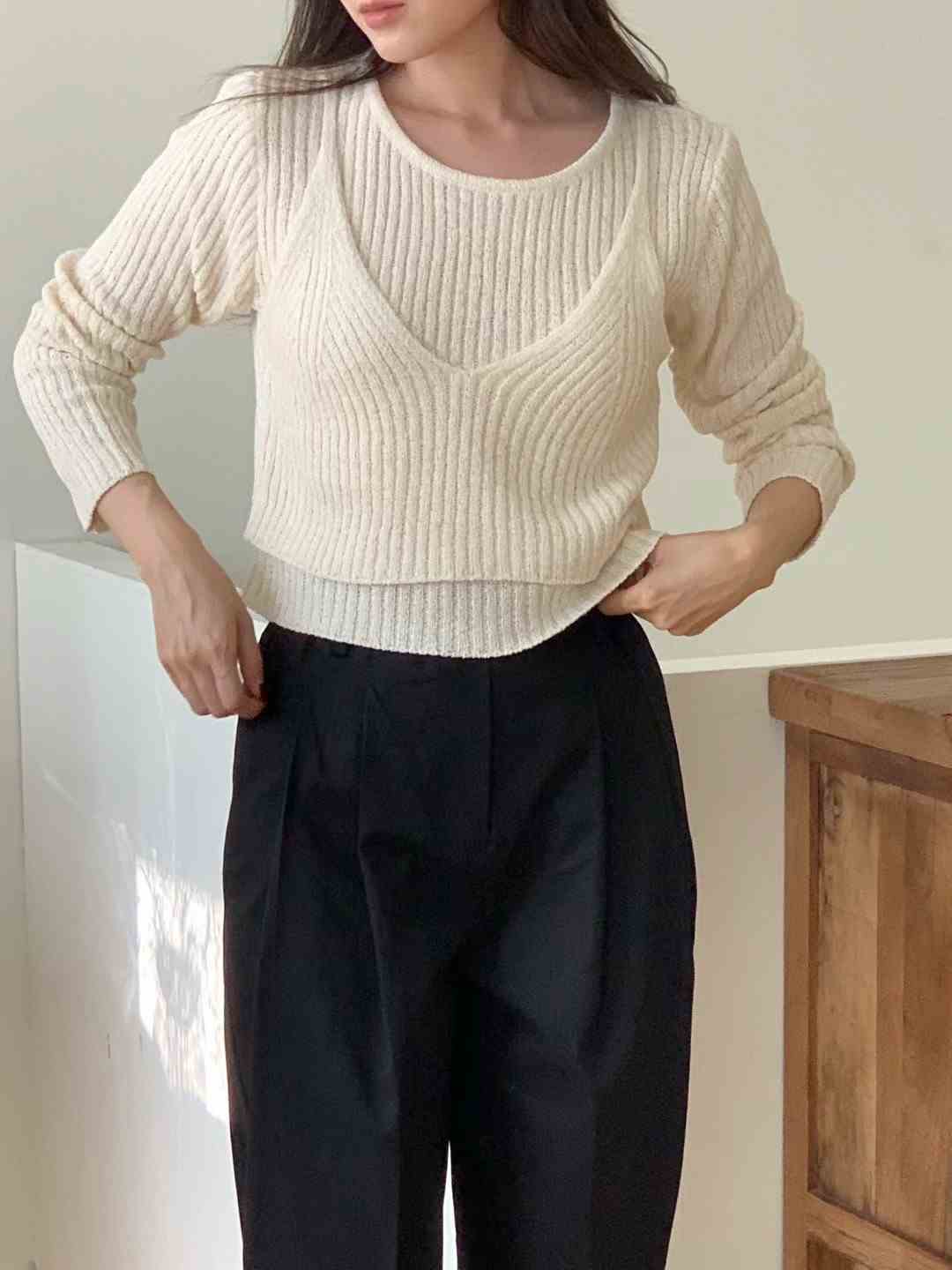 WEATHER直郵韓國代購女裝新款人氣職業時尚推薦熱賣套裝雙層JOURNAL-2件起套裝