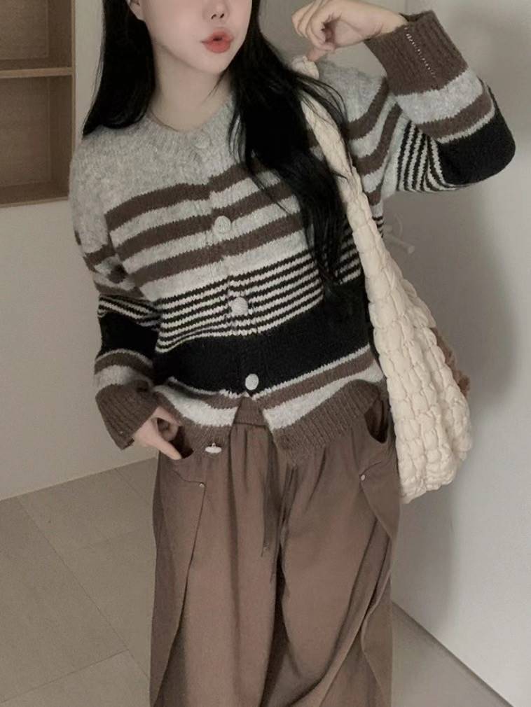ROVENDI直郵韓國代購女裝新品熱賣24秋冬真品職業針織衫開衫ROVENDI針織衫