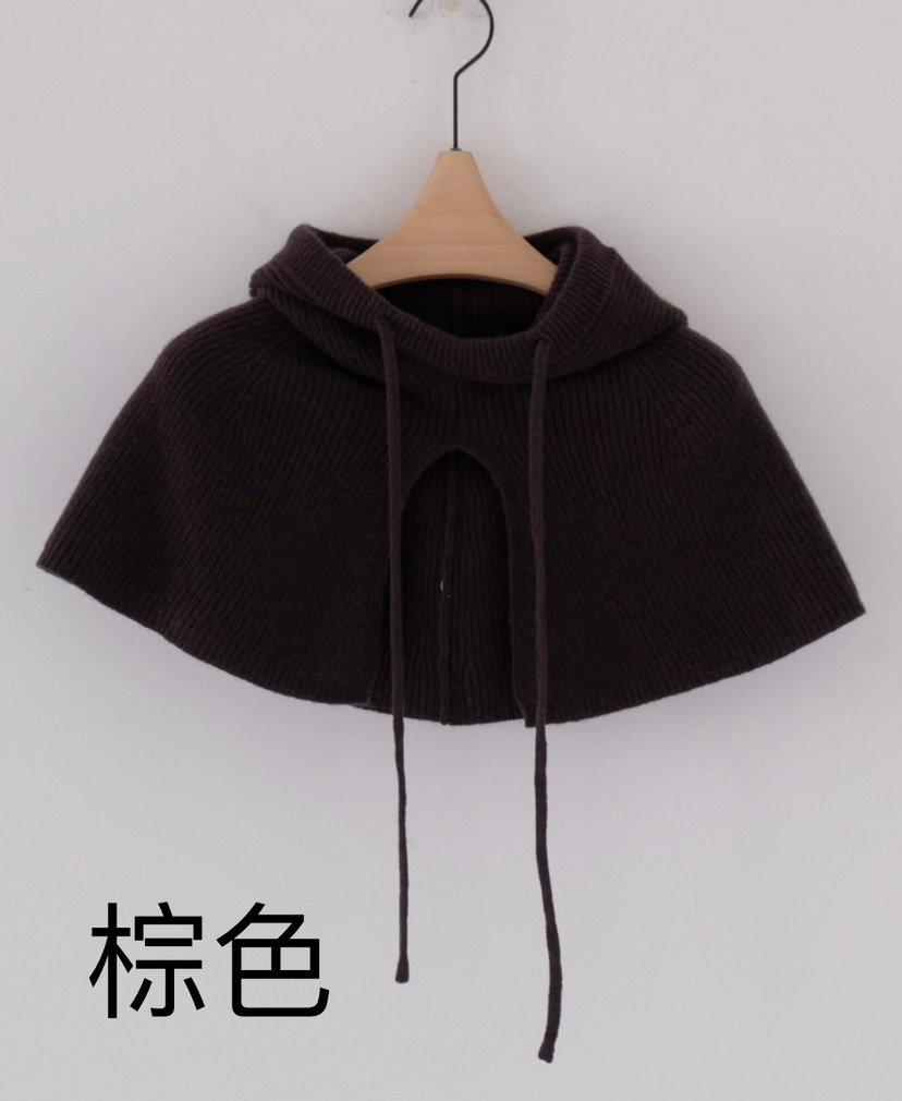 HONG-P直郵韓國代購女裝新款熱賣24秋冬真品圍巾披肩連帽HONG-P圍巾/披肩