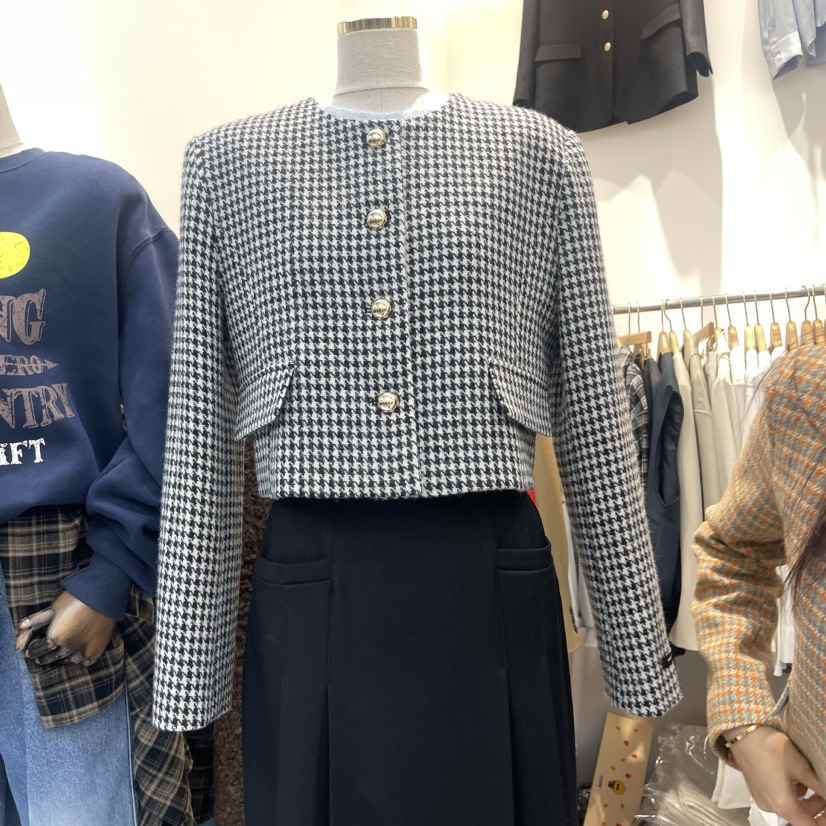 DUPLO韓國直郵女裝新款熱賣推薦人氣休閑真品職業夾克羊毛花呢DUPLO夾克