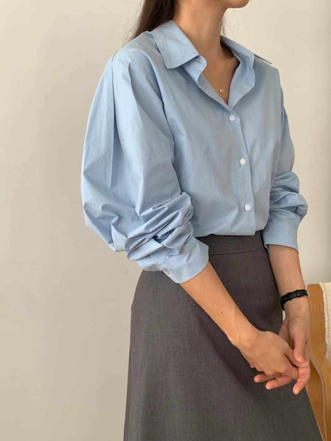 MUTE韓國直郵東大門代購女裝新款時尚24秋冬襯衫蕾絲衫百褶MUTE-ot襯衫/蕾絲衫