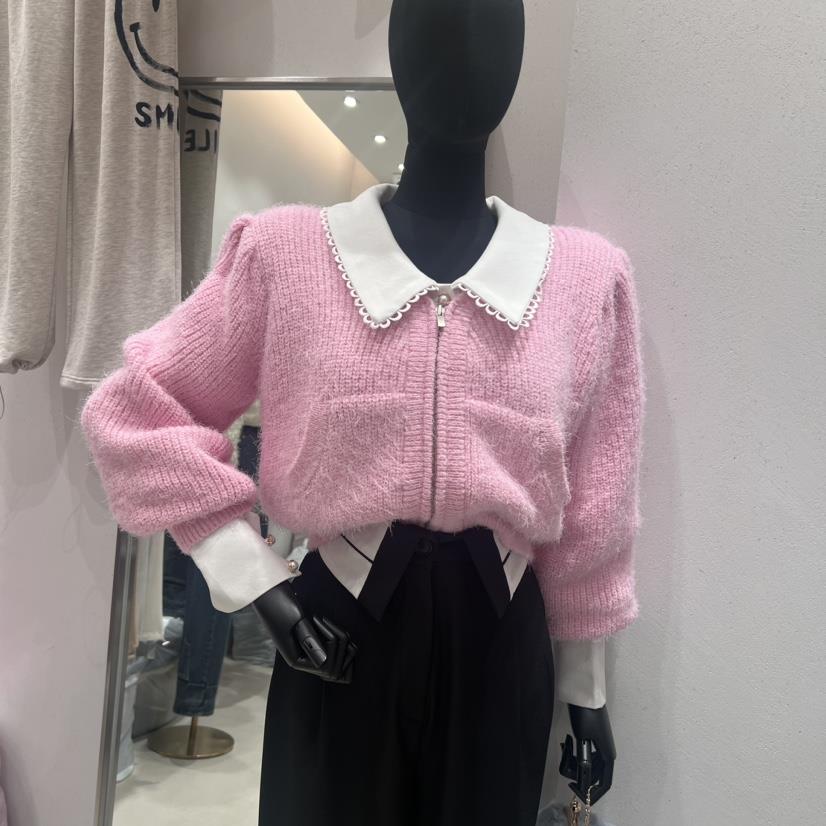 Lottimo韓國直郵東大門實拍女裝新品24秋冬毛衣羊駝毛羊毛開衫LOTTIMO毛衣