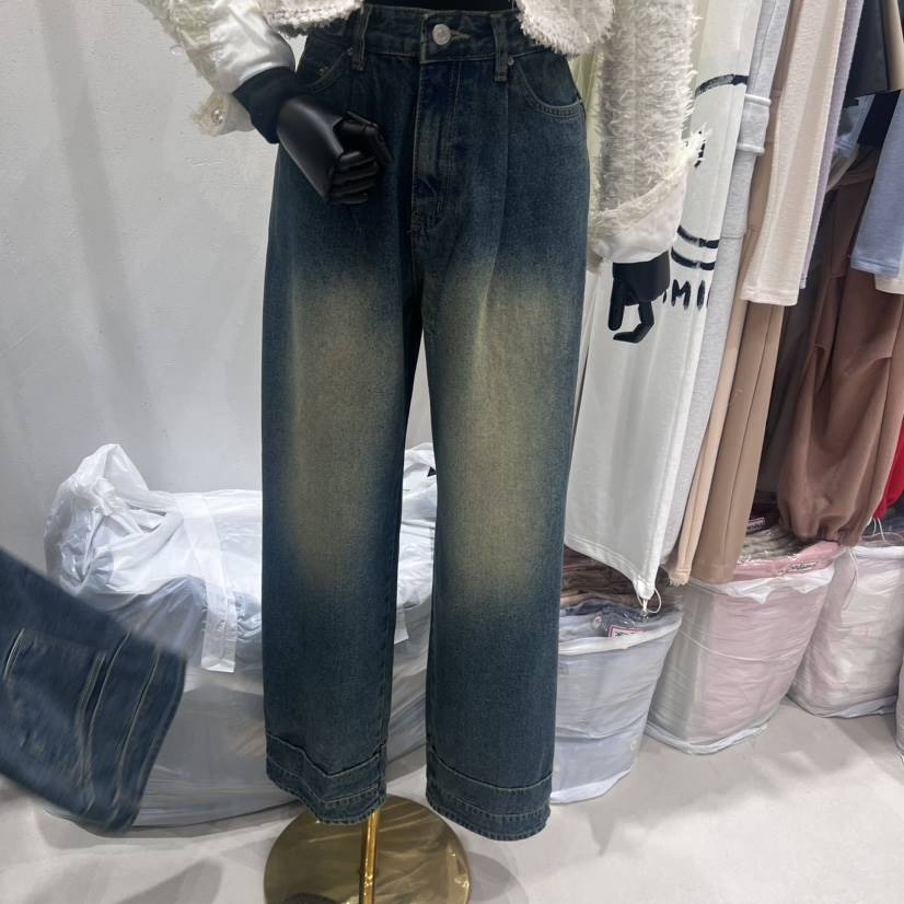 Lottimo韓國直郵東大門實拍女裝新品人氣24秋冬真品牛仔褲LOTTIMO牛仔褲