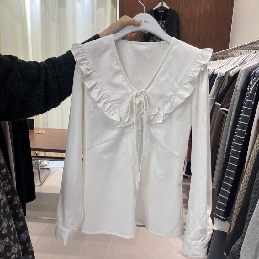 BUCKLE韓國直郵東大門實拍女裝新品真品24秋冬襯衫蕾絲衫BUCKLE襯衫/蕾絲衫