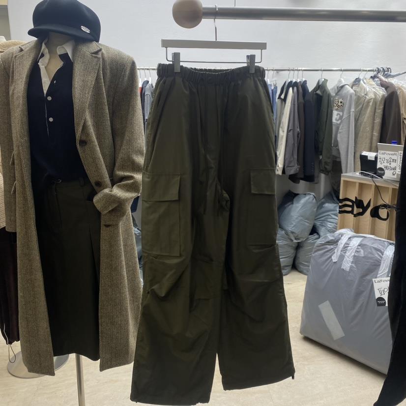 LaYoverR韓國直郵東大門實拍女裝新品職業24秋冬休閑褲工裝褲E/E/E休閑褲