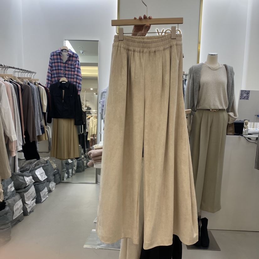 N YEN直郵韓國代購女裝新品推薦人氣時尚休閑褲闊腿褲麂皮N YEN休閑褲