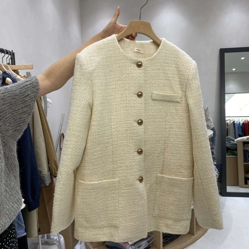 Au ra直郵韓國代購女裝新品時尚推薦熱賣職業休閑夾克花呢Au ra夾克