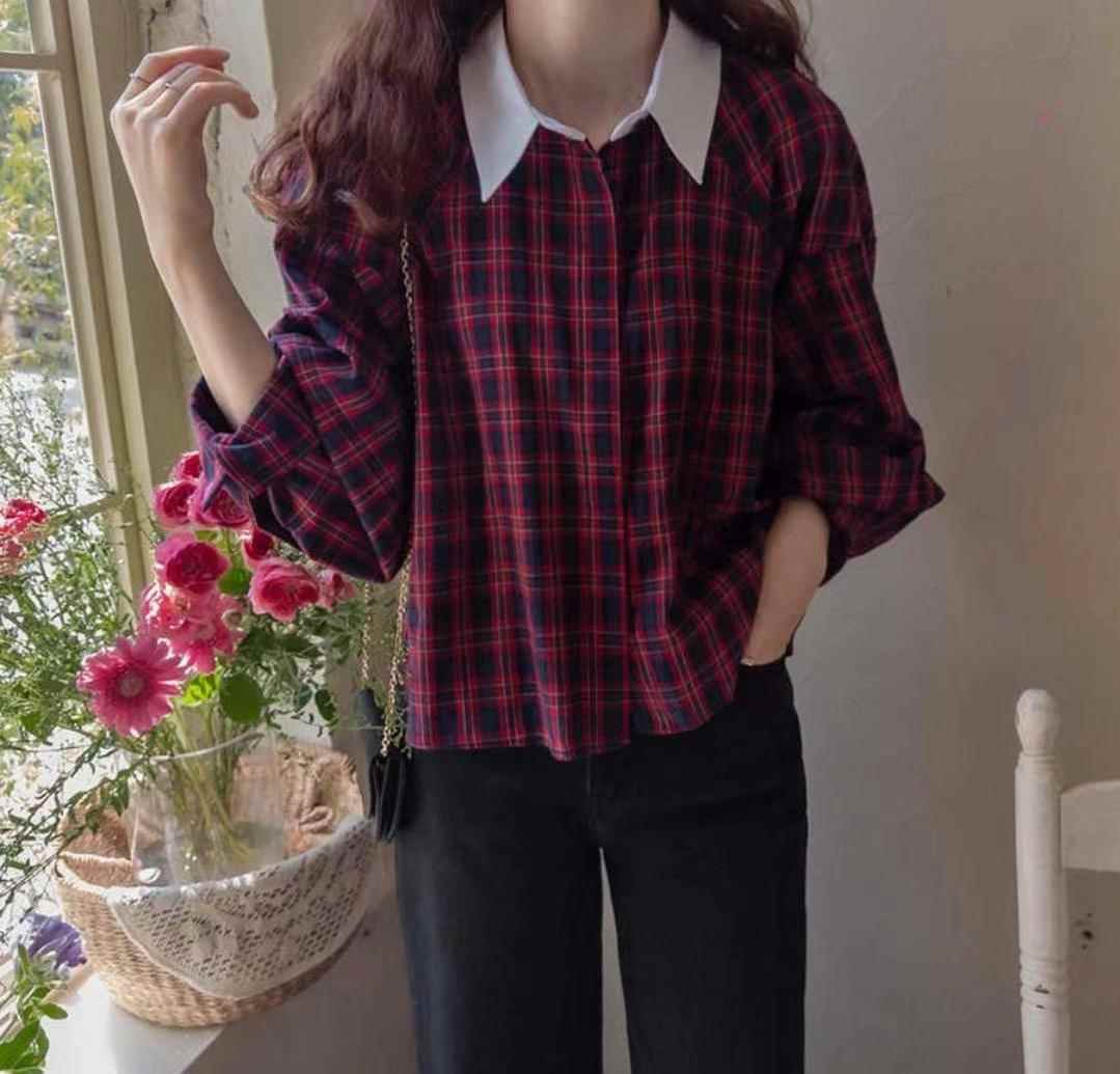 UNENE韓國直郵東大門實拍女裝新品時尚休閑熱賣人氣襯衫蕾絲衫UNENE襯衫/蕾絲衫