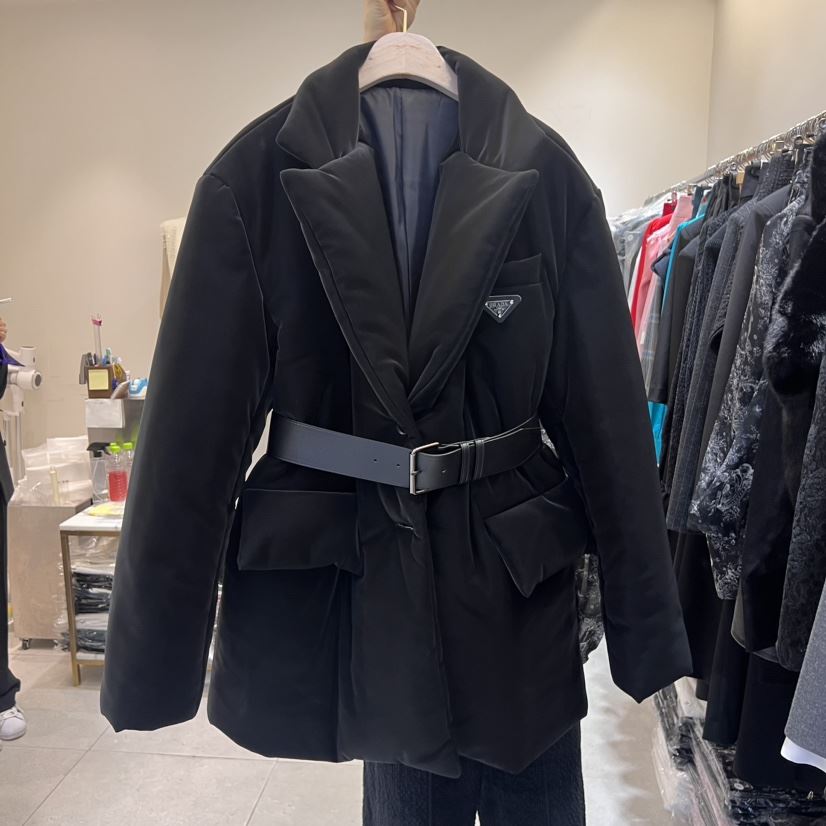 inno韓國直郵東大門實拍女裝新品人氣職業24秋冬短款棉服含腰帶INNO短款棉服