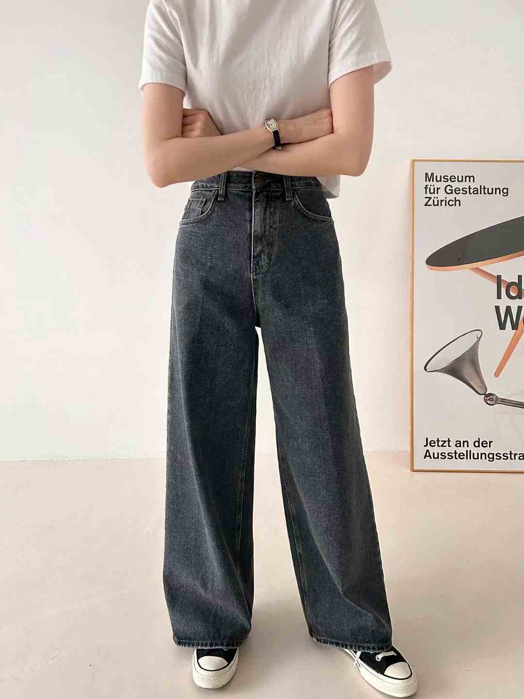 BLOCK韓國直郵東大門實拍女裝新品職業休閑真品推薦人氣牛仔褲BLOCK牛仔褲