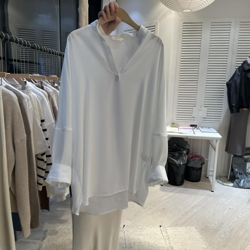 Copiner直郵韓國代購女裝新品推薦人氣休閑職業24秋冬襯衫蕾絲衫COPINER襯衫/蕾絲衫