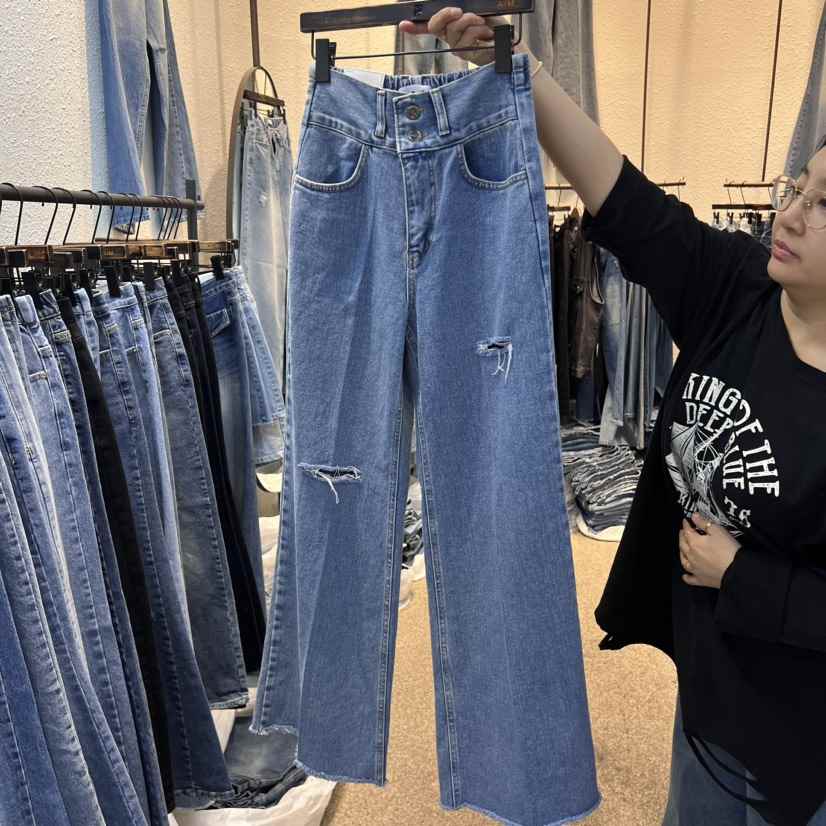 AIM韓國直郵東大門實拍女裝新品職業24秋冬時尚人氣牛仔褲AIM牛仔褲