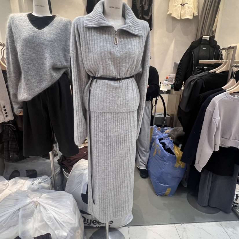 ULTRAORANGE韓國直郵東大門實拍女裝新品24秋冬套裝不含腰帶拉鏈GILT/ULTRAORANGE套裝
