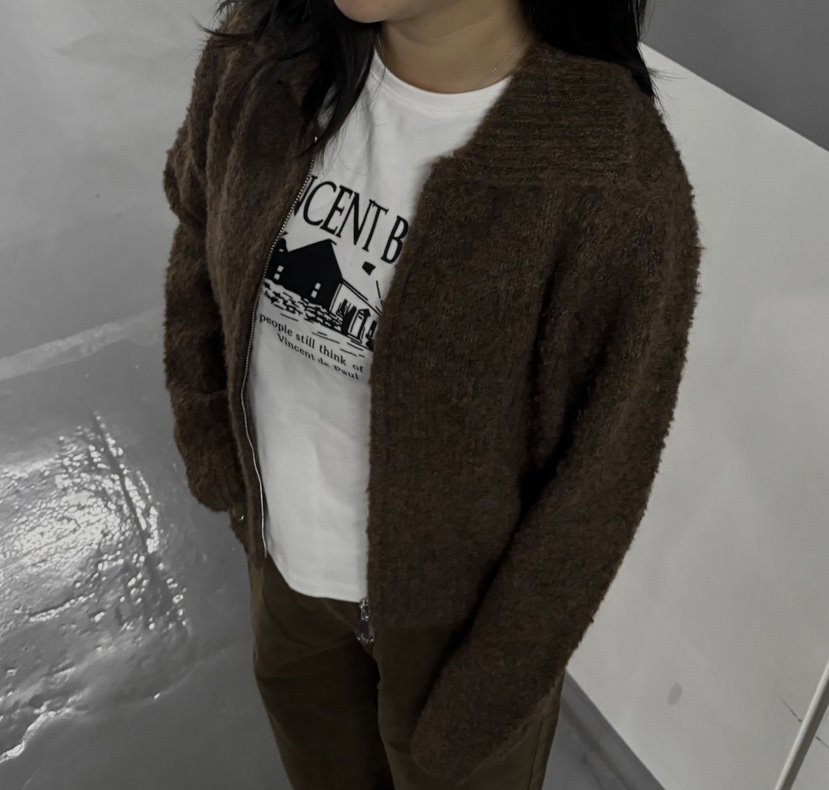 REVIEW韓國直郵東大門代購女裝新品推薦人氣針織衫羊毛拉鏈REVIEW針織衫