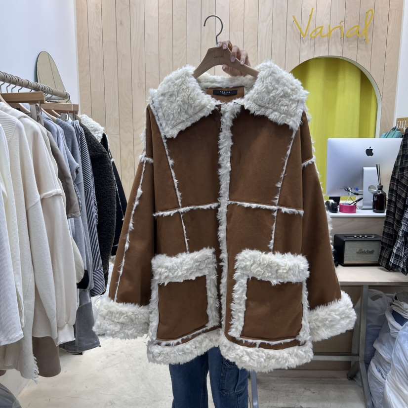 VARIAL韓國直郵女裝新品人氣休閑職業熱賣推薦真品夾克麂皮VARIAL夾克