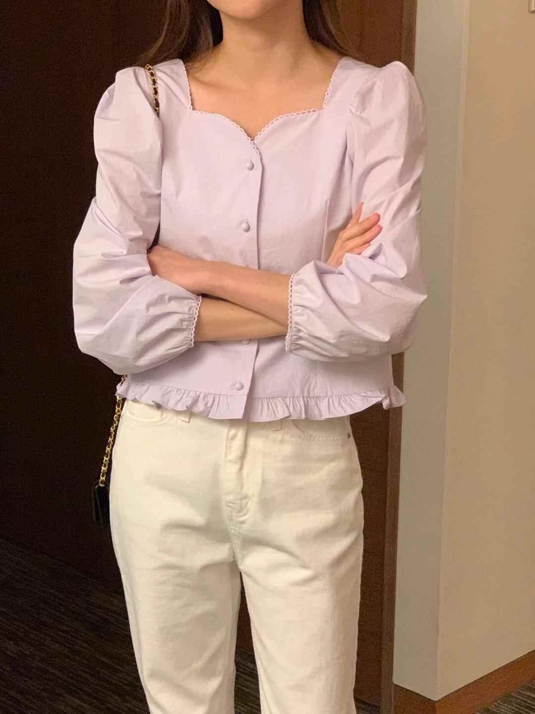 FLUTTER/INOUF直郵韓國代購女裝新款職業真品休閑襯衫蕾絲衫FLUTTER/INOUF襯衫/蕾絲衫