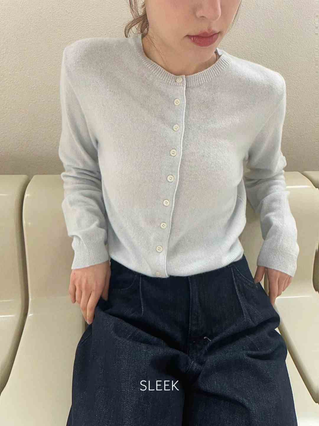 SLEEK直郵韓國代購女裝新款熱賣人氣24秋冬針織衫細羊毛短款開衫SLEEK針織衫