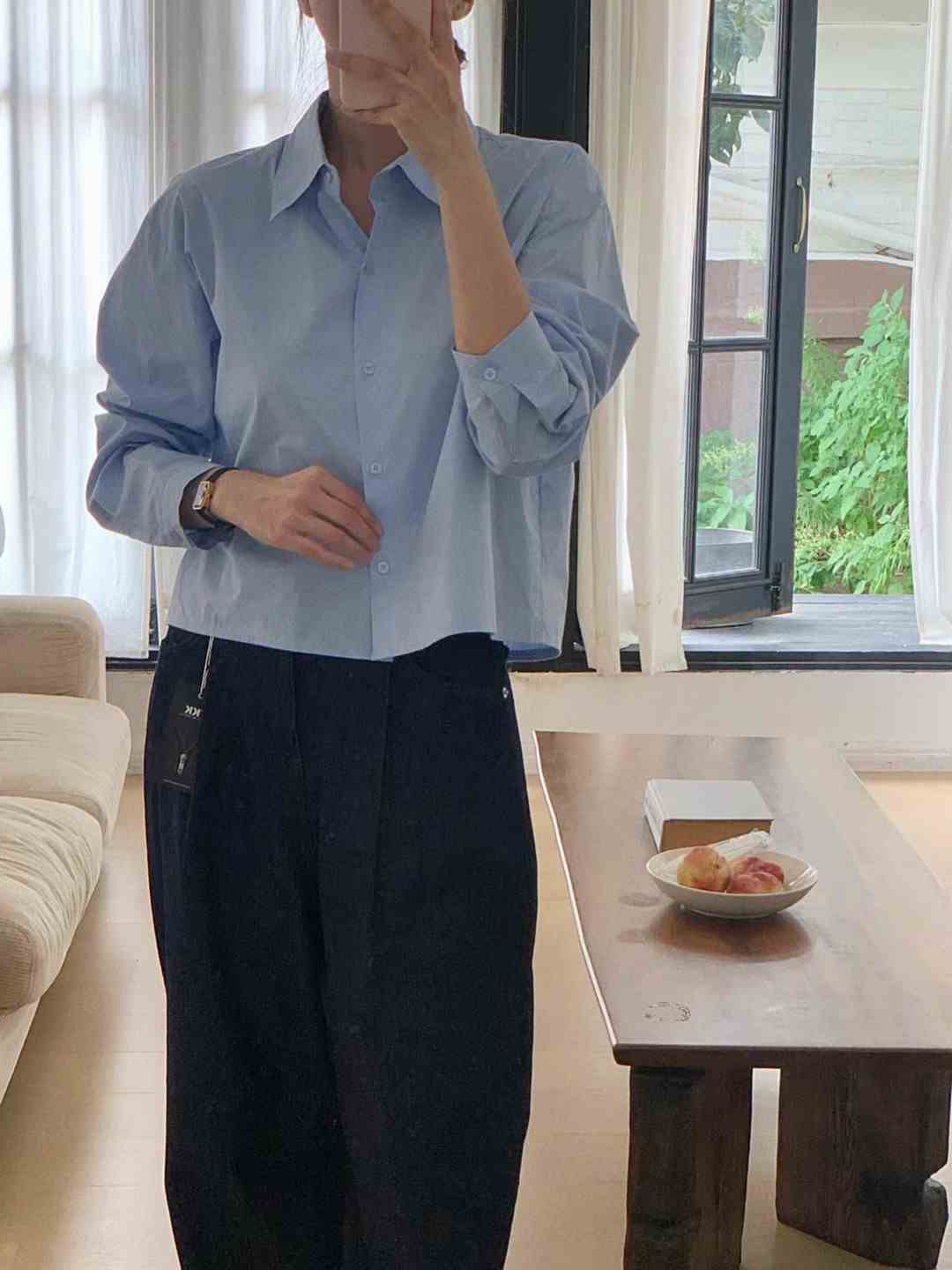 SLEEK韓國直郵東大門代購女裝新品人氣真品休閑襯衫蕾絲衫短款SLEEK襯衫/蕾絲衫