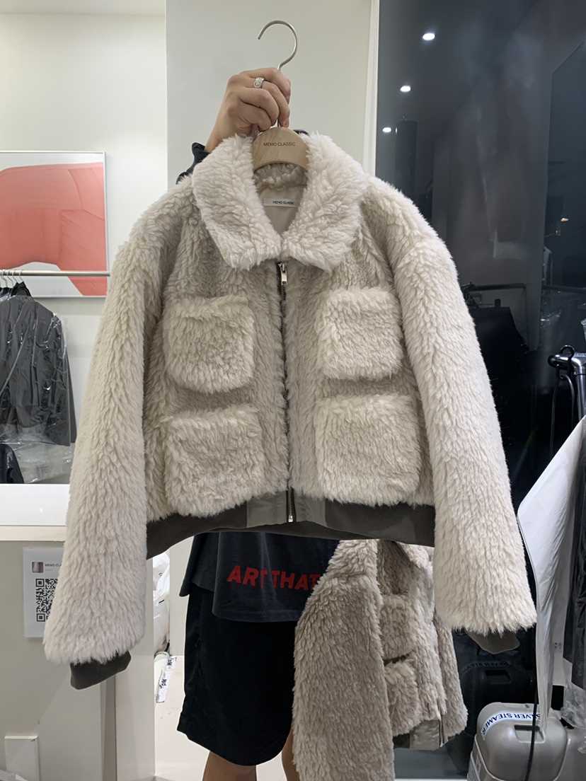 MEMO CLASSIC韓國直郵東大門實拍女裝新品時尚短款棉服羊毛MEMO CLASSIC短款棉服