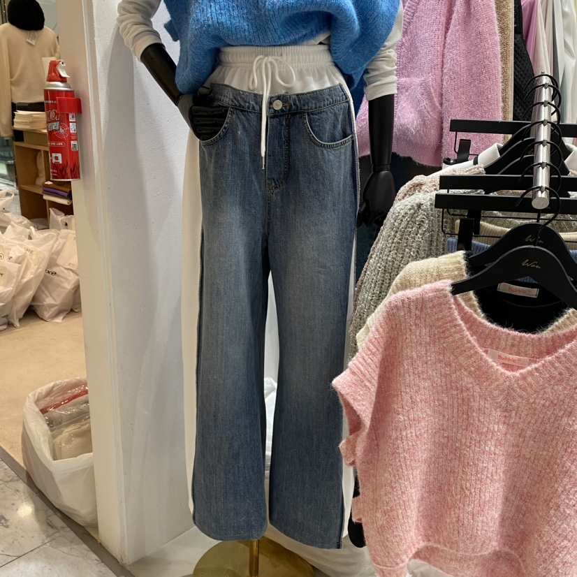 Lottimo韓國直郵東大門實拍女裝新品熱賣人氣牛仔褲寬松牛仔LOTTIMO牛仔褲