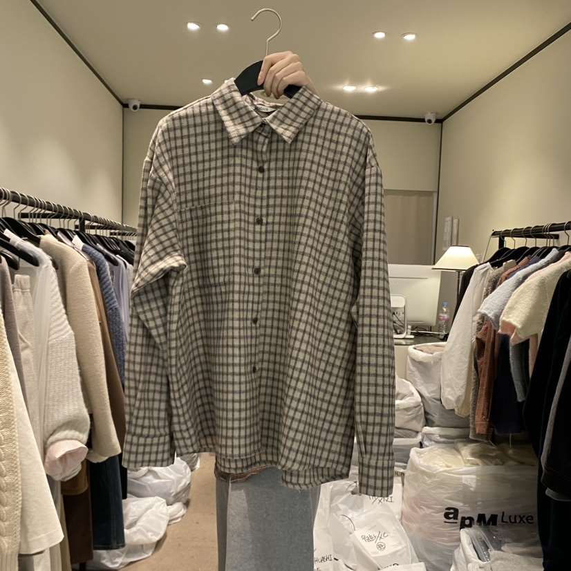 RE STOCK直郵韓國代購女裝新款職業24秋冬人氣襯衫蕾絲衫RE STOCK襯衫/蕾絲衫